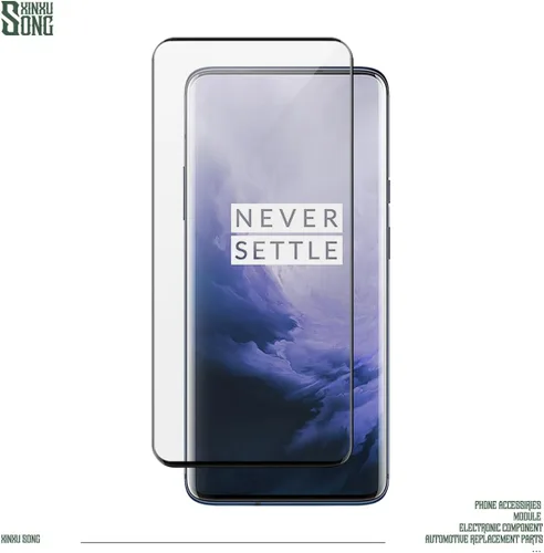 Vista 3 de Paquete de 3 protectores de pantalla para One-Plus 7 Pro, antiarañazos, dureza 9H, cobertura completa para One-Plus 7 Pro Black Bordes de seda