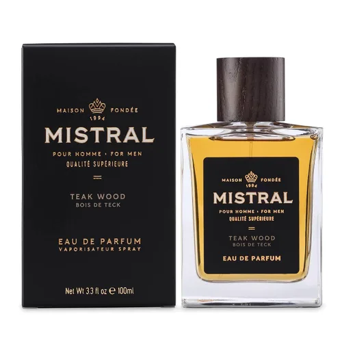 Vista 3 de Mistral Teakwood Eau de Parfum para hombre, colonia para hombre, 3.4 oz