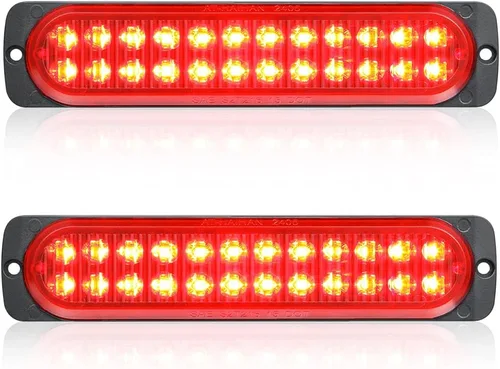 Vista 10 de Paquete de 2 luces LED ámbar de aluminio para remolque, señal de giro, freno de estacionamiento, luces de montaje en superficie impermeables