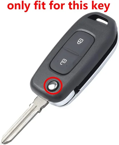 Vista 3 de Funda para llave de coche, para R-enault Logan 2 Captur Sandero Stepway Duster 2019 2020 2 con 2 botones, funda de silicona para llave de automóvil