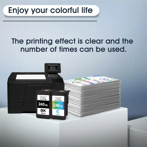 Vista 5 de PG-245XL CL-246XL Cartuchos de tinta de color negro de repuesto para Canon 245XL 246XL Paquete combinado para impresora PIXMA TS3322 TR4522 MG2522