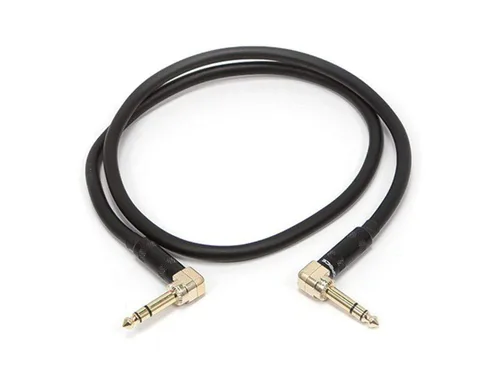 Vista 2 de Monoprice Cable de la serie Premier de 1/4 de pulgada (TRS) en ángulo recto macho a macho en ángulo recto 16 AWG - 3 pies - negro (chapado en oro)