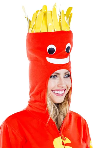 Vista 3 de Tipsy Elves Divertido disfraz de Halloween rojo y amarillo traje de tubo inflable inspirado en el hombre para mujer