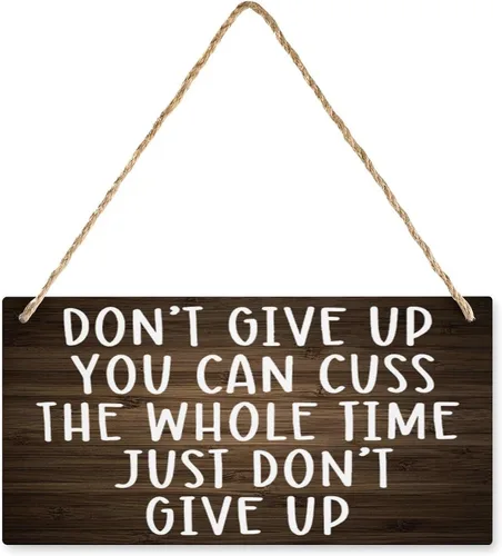 Vista 13 de Letrero de madera colgante con texto en inglés "No juega bien con otros", letrero rústico para decoración del hogar, decoración de placa de madera