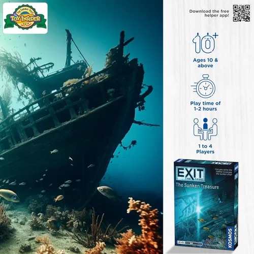 Vista 3 de El tesoro hundido EXIT: El juego - Un juego de Kosmos Experiencia de sala de escape en casa basada en cartas, apta para la familia, de 1 a 4