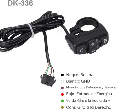 Vista 5 de Kit de luz para ebike de 36 V 48 V, faro eléctrico para bicicleta con claxon de 100 dB, luz trasera para ebike con señal de giro, se ajusta a