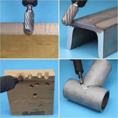 Vista 8 de Sworker 8Pcs Juego de Rebaba de Carburo 1/4 Vástago con Caja Transparente Diámetro Máximo de Cabeza 10mm Brocas de Troqueladora Herramientas