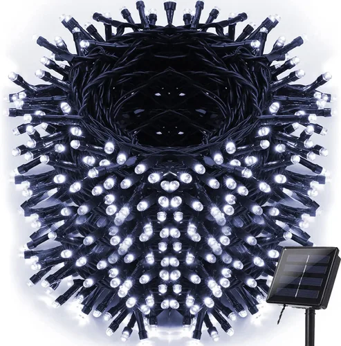 Vista 10 de Luces solares de Navidad para exteriores, tira de luces de 33 pies con 100 luces LED con 8 modos, luces de hadas impermeables para Navidad