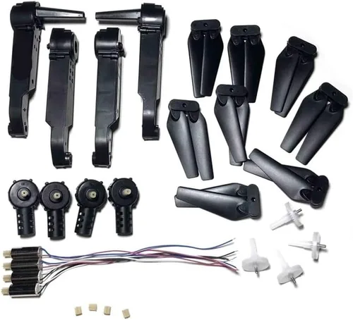 Vista 25 de Ajuste para K3 E99 y K3 Pro Rc Drone Quadrotor Piezas de repuesto Motores Base de Motor Hélices Cuchillas Marco Engranajes Brazo Kit de accesorios