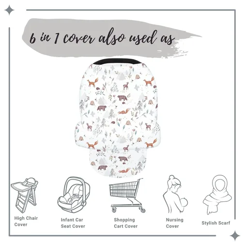 Vista 3 de Funda de lactancia para recién nacido, multiuso, para cochecito de bebé, unisex, para bebé, niño y niña (animal 2)