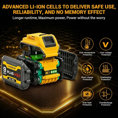 Vista 3 de SANIU Reemplazo de 9.0Ah 20V/60V para batería DeWalt 20V 60V DCB606 DCB609 DCB612 DCB615 batería de litio de alta capacidad compatible