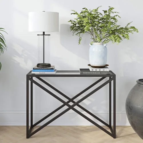 Vista 13 de Calix - Mesa consola rectangular de 42 pulgadas de ancho en bronce ennegrecido