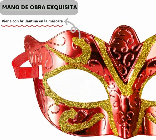 Vista 3 de Covzoe Paquete de 24 máscaras para mascarada, vintage Mardi Gras veneciano