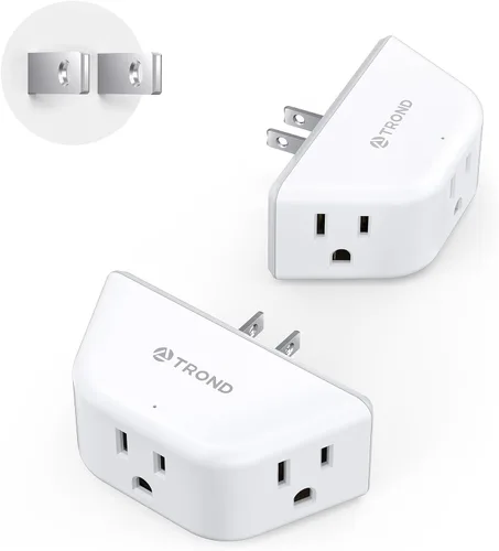 Vista 29 de TROND Extensor de salida con USB, divisor de pared con 2 tomas AC, 3 puertos USB, adaptador de enchufe de pared de diseño de 3 lados, elementos