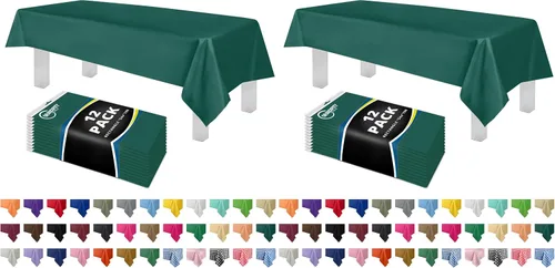 Vista 24 de Mantel de plástico de alta calidad - 54 in. x 108 pulgadas. Grandipity - Mantel rectangular (6 y 12 unidades), Agua (Aqua) Aqua Plastic table