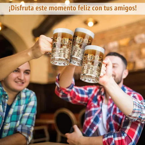 Vista 5 de Mifoci - 20 tazas de cerveza de plástico de 16 onzas con asas para fiesta