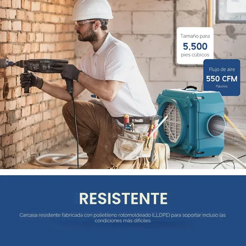 Vista 5 de ALORAIR Depurador de aire con filtración de 3 etapas, máquina de aire negativo apilable para uso industrial y comercial, filtro de aire resistente