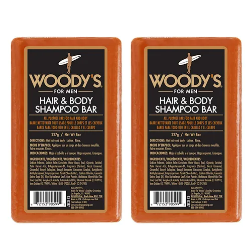 Vista 7 de Woody's Barra de champú 2 en 1 para hombre para cabello y cuerpo, fórmula rica y gruesa, acondiciona, nutre, hidrata, para todo tipo de piel, 8 onzas