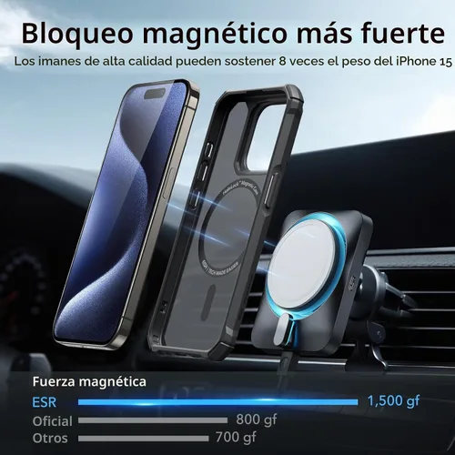 Vista 3 de ESR - Funda para iPhone 15 Pro con protector de pantalla y cámara, color negro esmerilado Conjunto negro esmerilado