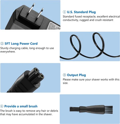 Vista 7 de 5V para cargador Remington, cargador de repuesto para Remington HC5870 HC4250 PF7500 PF7600 PG6250 PG6255 PG6170 PG6171 XR7000 XF8550 XF8700 Cable