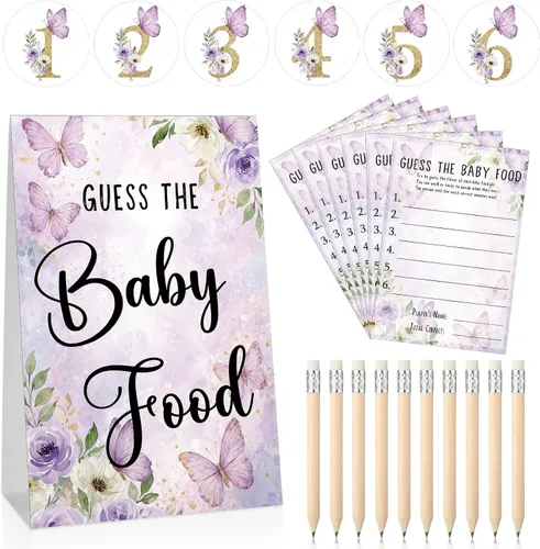 Vista 11 de Jutom Juego de 67 piezas para baby shower, Boho Guess The Baby Food Game