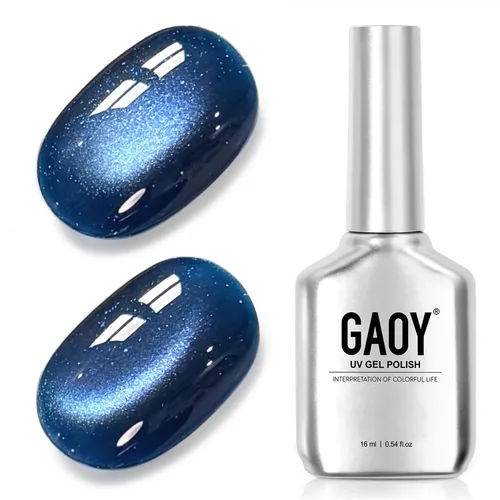 Vista 59 de GAOY Esmalte de uñas de gel Brown Cat Eye, 4629 azul ámbar, 0.5 fl oz Ámbar azul
