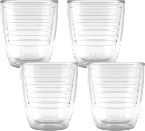 Vista 46 de Tervis Vaso aislado de mesa transparente y colorido fabricado en Estados Unidos con doble pared, taza de viaje que mantiene las bebidas frías