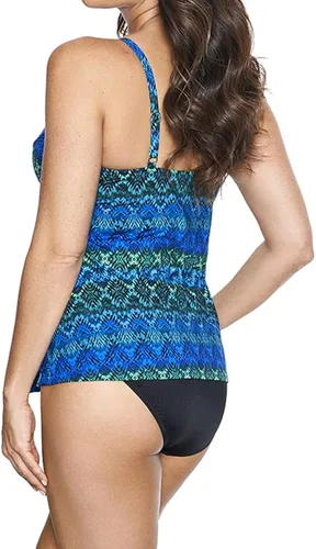 Vista 3 de Miraclesuit Traje de baño para mujer, con nudo de amor, escote de corazón, brasier con aros, tankini