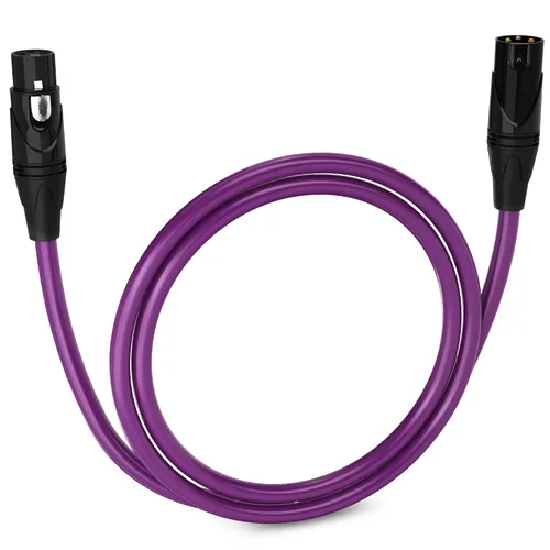 Vista 12 de LyxPro Cable de micrófono XLR hembra a macho de ángulo recto de 3 pines de 1.5 pies para altavoces amplificados, interfaz de audio, rendimiento