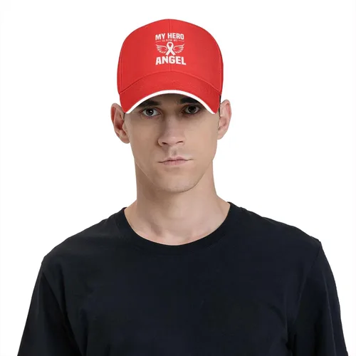 Vista 5 de My Hero is Now My Angel Baseball Cap Adjustable Black Trucker Baseball Hat Unisex