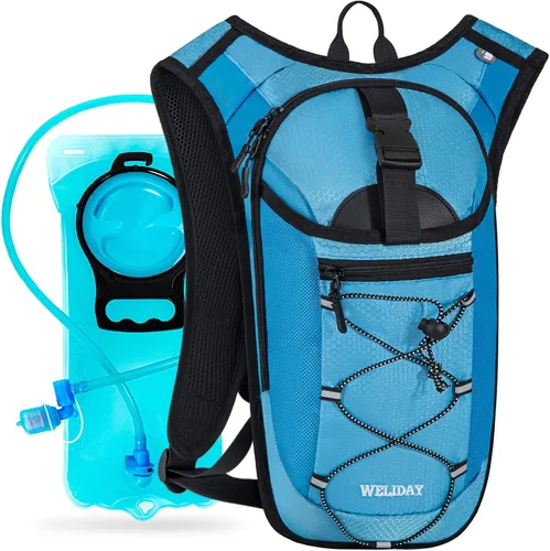 Vista 9 de Mochila de hidratación con vejiga de agua a prueba de fugas, mochila ligera de agua hidroeléctrica para rave, ciclismo, correr, senderismo, escalada