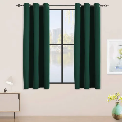 Vista 56 de Cortinas opacas para dormitorio, con aislamiento térmico y bloqueo de luz, para oscurecer la habitación, cortinas con ojales sólidos para ventana