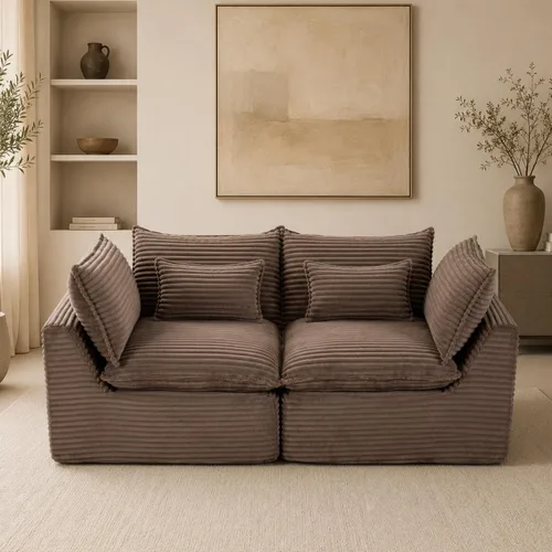 Vista 10 de Sofás seccionales de nube deshuesada de 110 pulgadas para sala de estar, sofá modular en forma de L con otomana, moderno y cómodo sofá nube con Negro