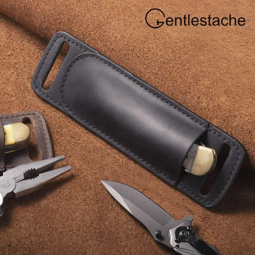 Vista 6 de Gentlestache Fundas de Cuero para Cuchillos para Cinturón, Funda para Cuchillo, Funda para Cuchillo de Bolsillo, Funda de Cuero EDC para Portador