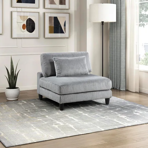 Vista 25 de Lexicon Sofá modular de 120 pulgadas, sofá modular de microfibra de gran tamaño de 4 plazas en forma de L, 6 almohadas decorativas y arreglo Beige