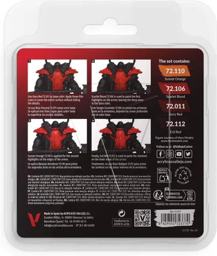 Vista 2 de Vallejo - Set de color rojo Game Color Contiene 4 botellas de 18 ml (0.60 fl.oz.)