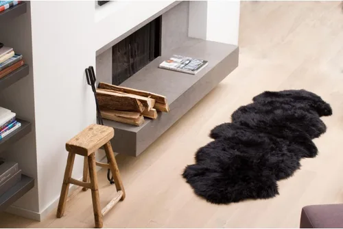 Vista 2 de Alfombra de piel de oveja natural con pelo grueso y exuberante de 2.5 pulgadas, alfombra de piel de oveja hipoalergénica con parte trasera