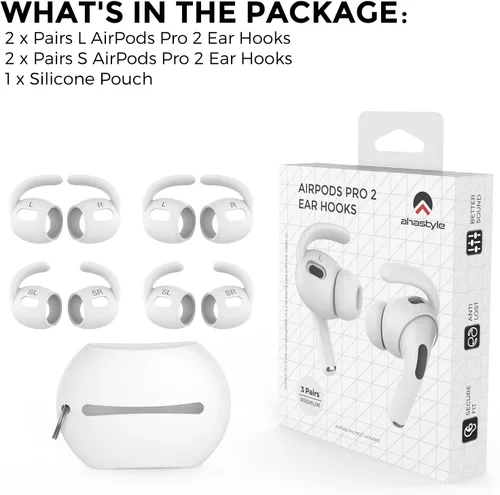 Vista 5 de AhaStyle Ganchos para las orejas para AirPods Pro 2 y funda de lujo para Airpods Pro 2