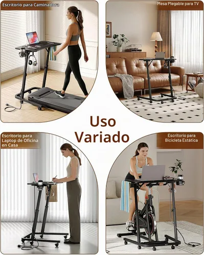 Vista 9 de Escritorio de pie de altura ajustable para almohadilla para caminar Negro