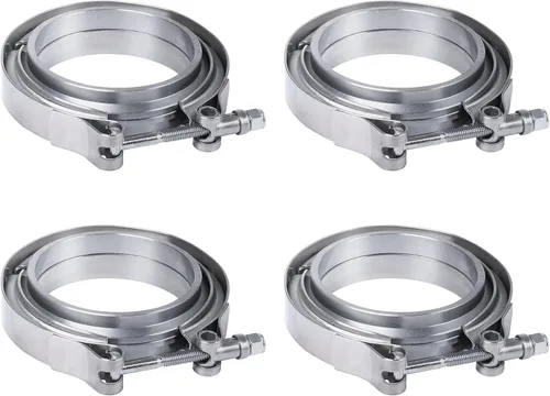 Vista 7 de Kit de abrazadera de brida en V de 2.25" con cresta de acero inoxidable de repuesto para tubo de escape de 2.25 pulgadas JDMSPEED