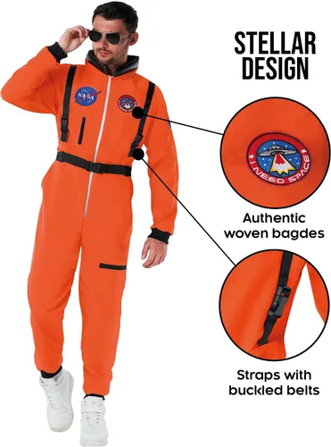Vista 4 de Morph Disfraz de astronauta para adulto, traje espacial para hombre, disfraz de Halloween para hombre, trajes de astronauta, disfraces de la NASA