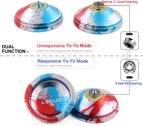Vista 3 de MAGICYOYO V6 Yoyos Pro Responsive Yoyo & Yoyo sin respuesta para niños adultos, principiantes a avanzados Yoyo Metal con rodamiento que no responde