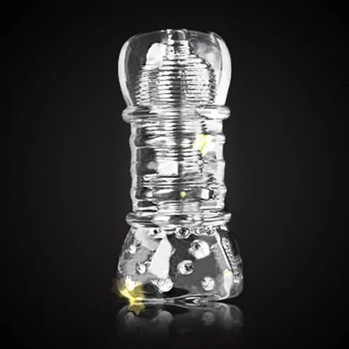 Vista 4 de Masturbador masculino de silicona transparente, bomba de pene, entrenador realista de vagina al vacío, succión de bolsillo, coño Stroker Cup