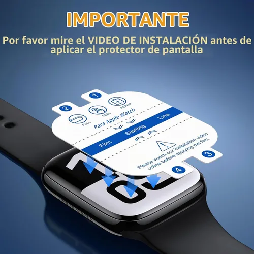 Vista 3 de Misxi 6 unidades Protector de pantalla de TPU suave transparente para Apple Watch Series 3 Series 2 Series 1 38mm, Protector de pantalla de alta