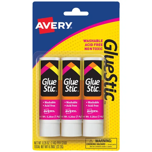 Vista 9 de Avery barra de pegamento blanca, lavable, no tóxica, 0.26 oz. Pegamento permanente en barra, paquete de 2 (00171)