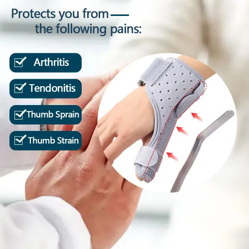 Vista 6 de Férula de soporte para el pulgar para artritis, tendinitis, soporte nocturno, cómoda banda de compresión del pulgar, esguince del pulgar, tensión