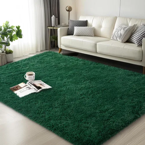 Vista 92 de Mugorn - Alfombras suaves y esponjosas de 2 x 3 pies para el hogar, alfombra pequeña con 4 mallas antideslizantes, color negro, 2 x 3 pies