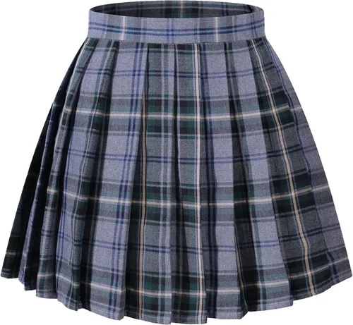 Vista 40 de Faldas plisadas a cuadros de cintura alta para mujeres y niñas, talla grande, uniforme escolar, mini disfraces de cosplay