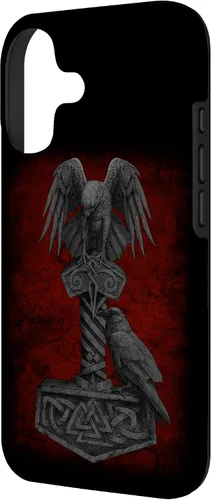 Vista 2 de Funda para iPhone 17 de Mjolnir Odín de la mitología vikinga nórdica de Thor