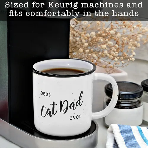 Vista 5 de MAINEVENT Taza del Mejor Papá de Gato del Mundo 11 Onzas, Taza de Café de Novedad, Taza de Gato para Papá, Mejor Taza de Papá Felino, Regalo Genial